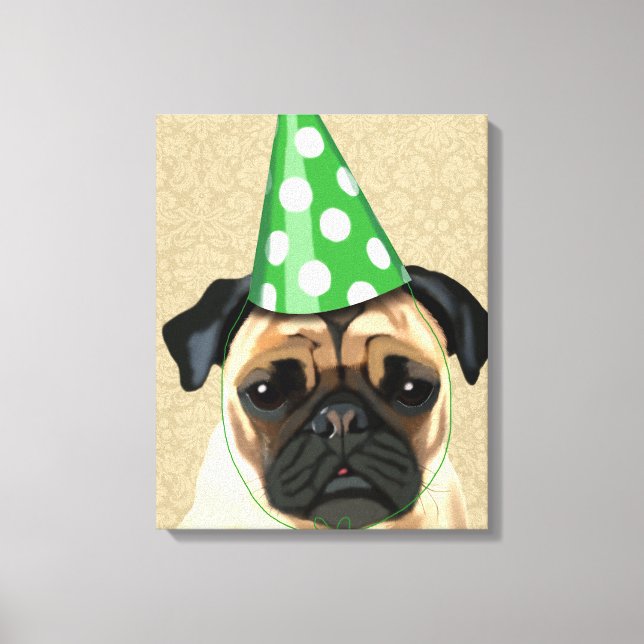 Party Mops Leinwanddruck (Vorderseite)
