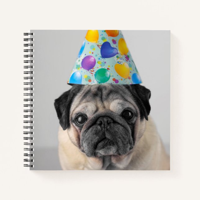 Party Mops Notizbuch (Vorderseite)