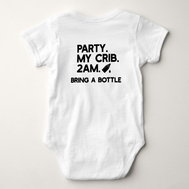 PARTY MY CRIB BABY STRAMPLER (Rückseite)