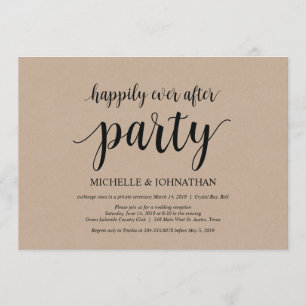 Party nach dem Happy Ever After, Hochzeits-Elopeme Einladung