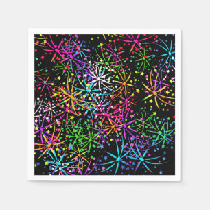 Party Napkin Regenbogen Feuerwerk Leuchtturm Route Serviette