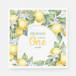 Party Napkins Lemon Zitrus 1. Geburtstag. Serviette