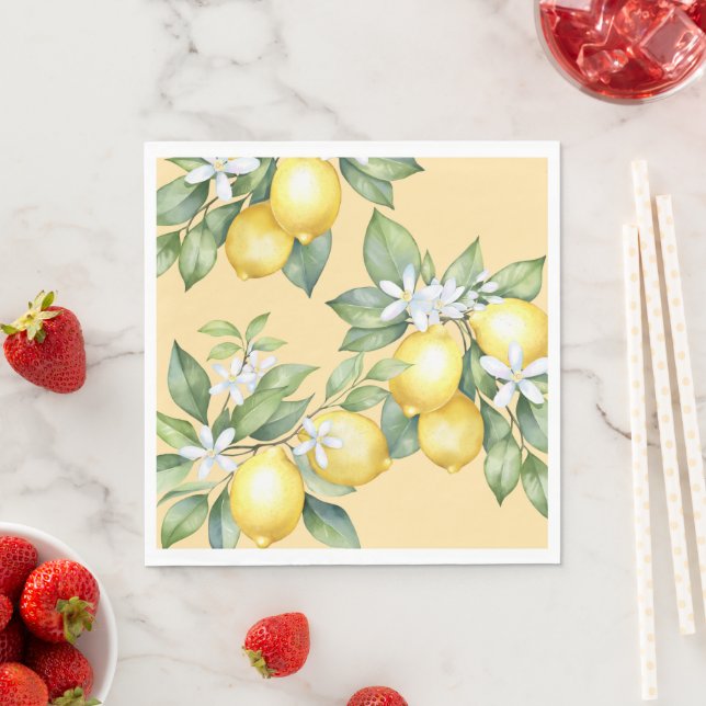 Party Napkins Lemon Zitrus 1. Geburtstag. Serviette (Beispiel)