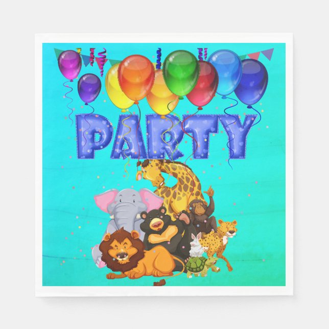 Party Napkins mit Tieren Serviette (Vorderseite)