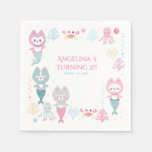 Party Napkins Nautical Themed Birthday Party. Serviette