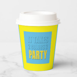 Party nimmt zwei farbige Gelbdruckpapier-Cup Pappbecher