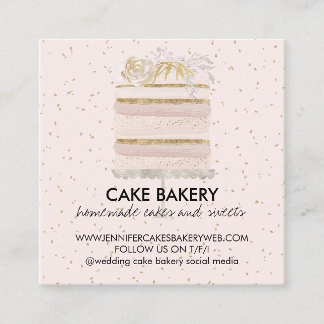 Party Occasion Catering Koch Event Cake Baker Quadratische Visitenkarte (Vorderseite)