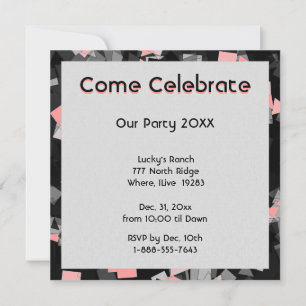 Party oder Feier Confetti Rosa Einladungen