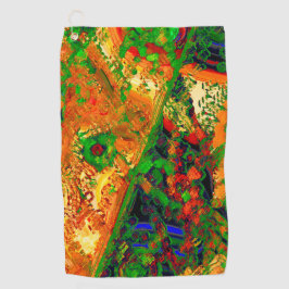 Party oder Karneval von Malereien, orange und grün Golfhandtuch