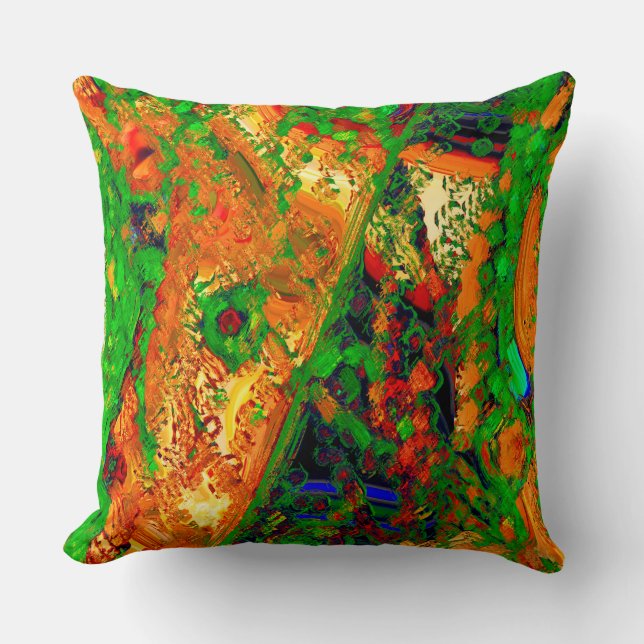 Party oder Karneval von Malereien, orange und grün Kissen (Vorderseite)