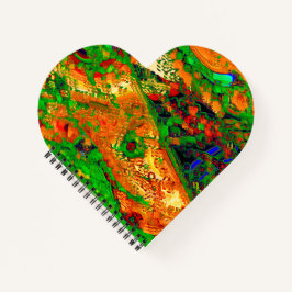 Party oder Karneval von Malereien, orange und grün Notizbuch