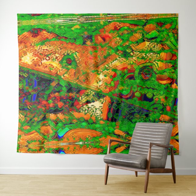 Party oder Karneval von Malereien, orange und grün Wandteppich (Beispiel (Horizontal))