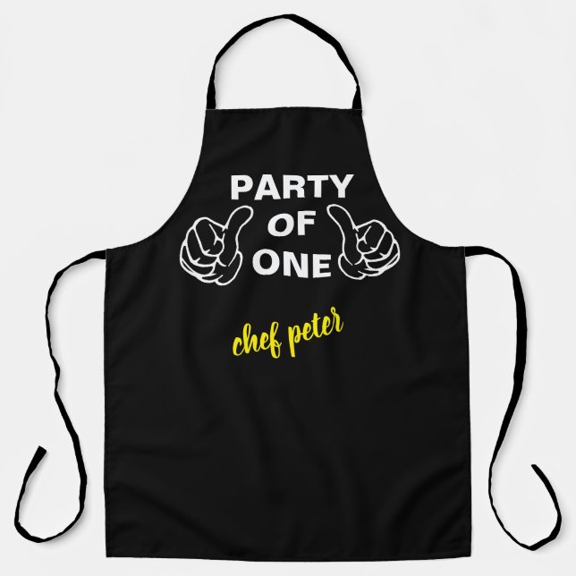 "Party of One" Chef Apron - Custom Kitchen Gift Schürze (Vorderseite)