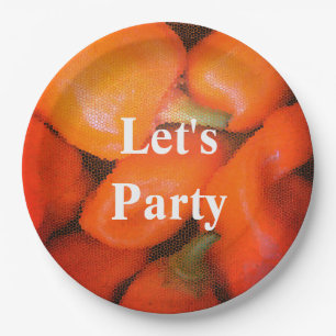 Party Orange Chili Paprikaschoten Südwesten Pappteller