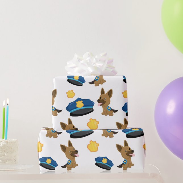 Party-Packpapier für lustige Polizeihunde Geschenkpapier (Partygeschenke)
