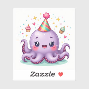 Party Pals – Kawaii-Oktopus-Feier Aufkleber