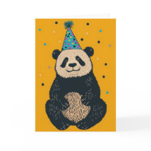Party Panda Grußkarte - Spaß und festes Design
