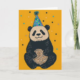 Party Panda Grußkarte - Spaß und festes Design Karte