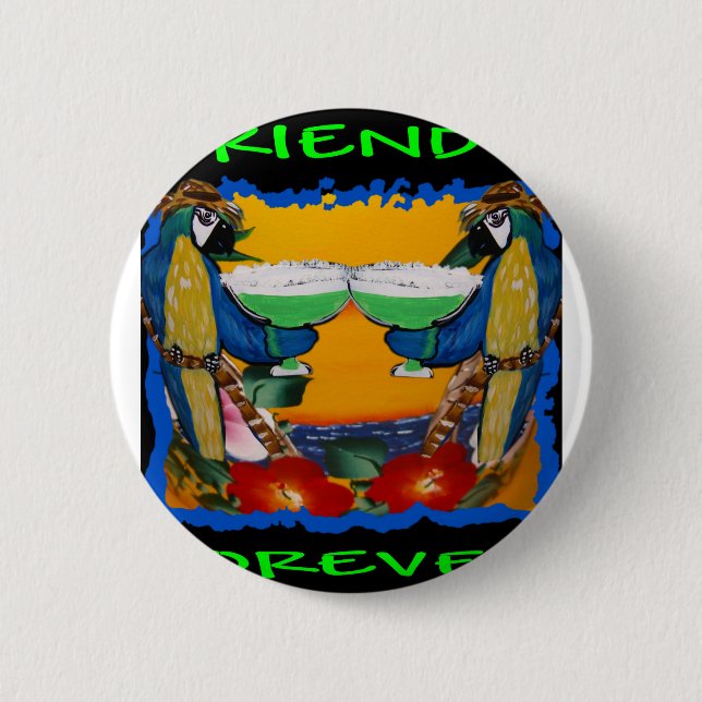 Party Papageien Button (Vorderseite)