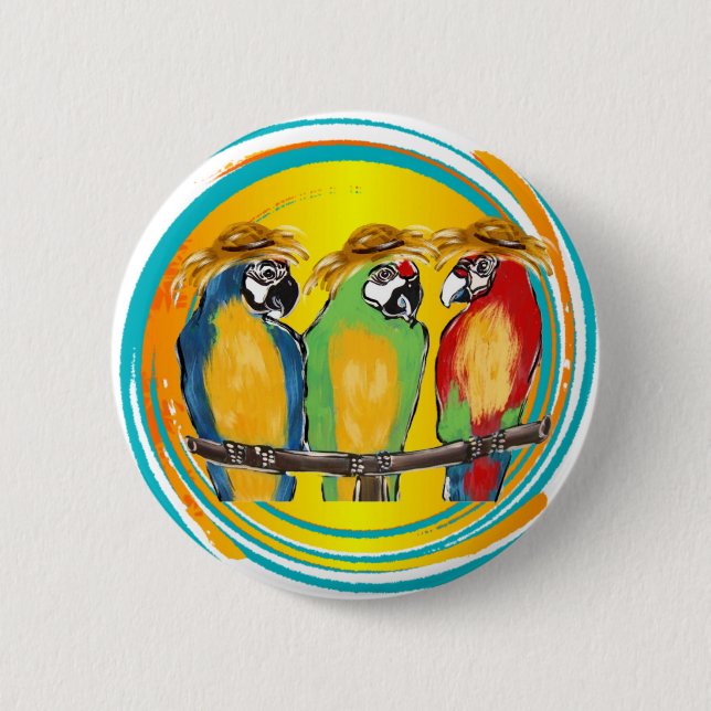 PARTY PAPAGEIEN BUTTON (Vorderseite)