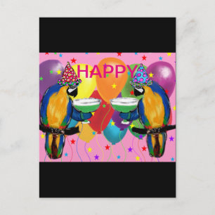 Party Papageien Einladungspostkarte