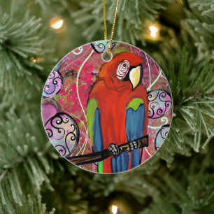 PARTY PAPAGEIEN KERAMIK ORNAMENT