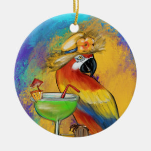 Party Papageien Keramik Ornament