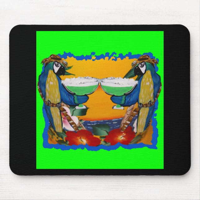 Party Papageien Mousepad (Vorne)