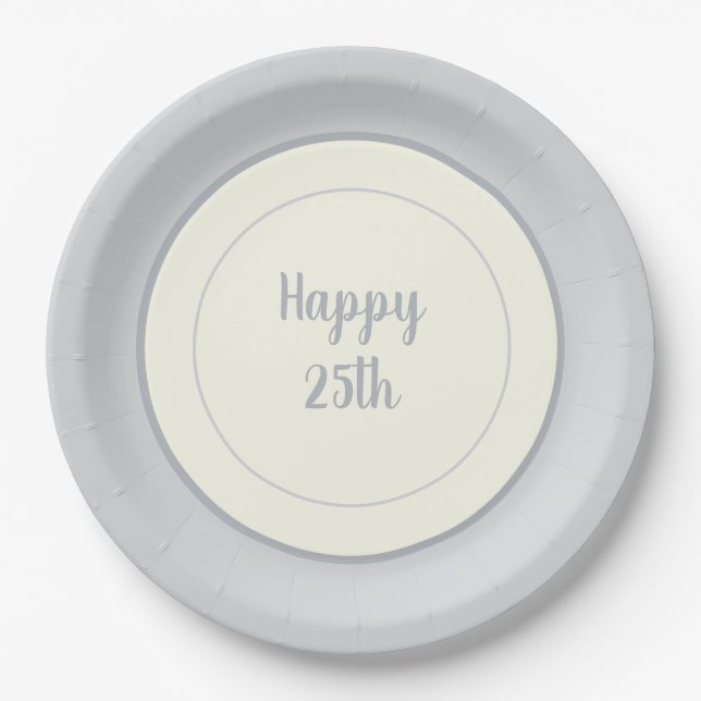 Party Paper China-look Rimmed 25. Pappteller (Vorderseite)