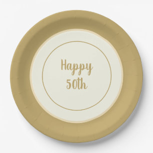 Party Paper China-Look Rimmed 50 Jahre Pappteller