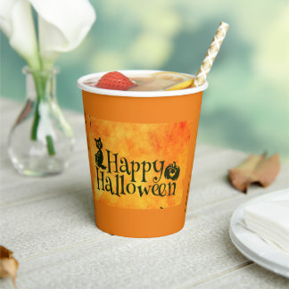 Party Paper Cups Halloween Black Cat Pappbecher