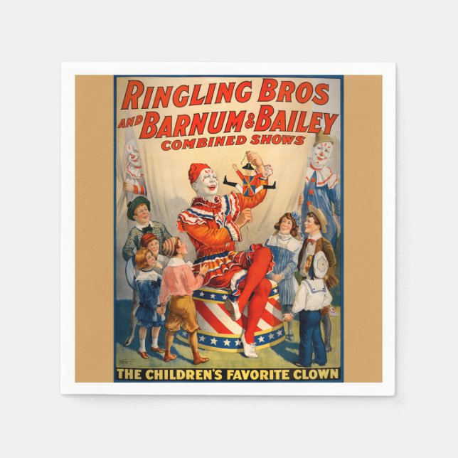 Party Paper Napkins mit Vintagem Circus Poster Serviette (Vorderseite)