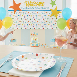 Party Paper Plate - Colorful Stars Design Pappteller