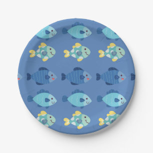 Party Papier Teller - Mehrfarbige Fische