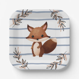 Party-Papierplatte aus Holz - Eichhörnchen Pappteller