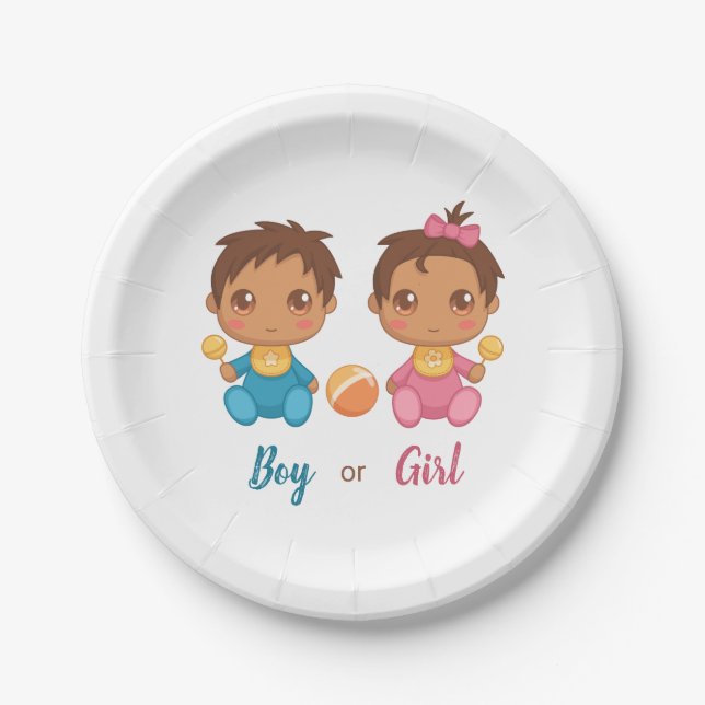 Party-Papiertafel für Babyjungen oder Mädchen Pappteller (Vorderseite)