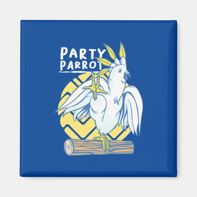 Party Parrot Bird Magnet (Vorne)