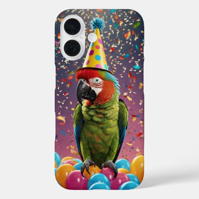 Party Parrot iPhone 16 Hülle (Rückseite)