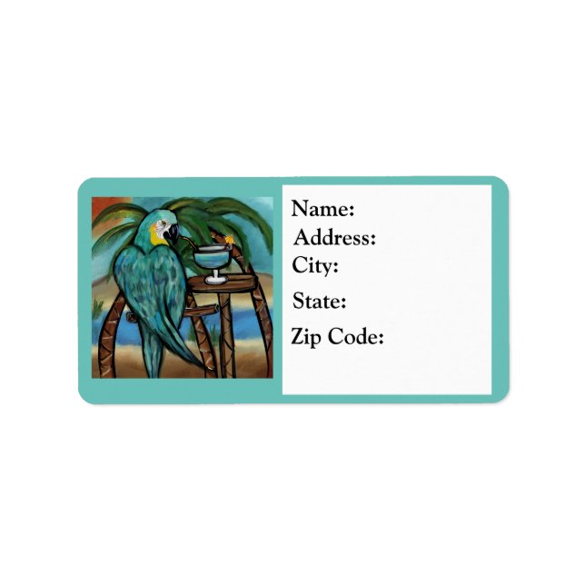 Party Parrots Adressaufkleber (Vorne)