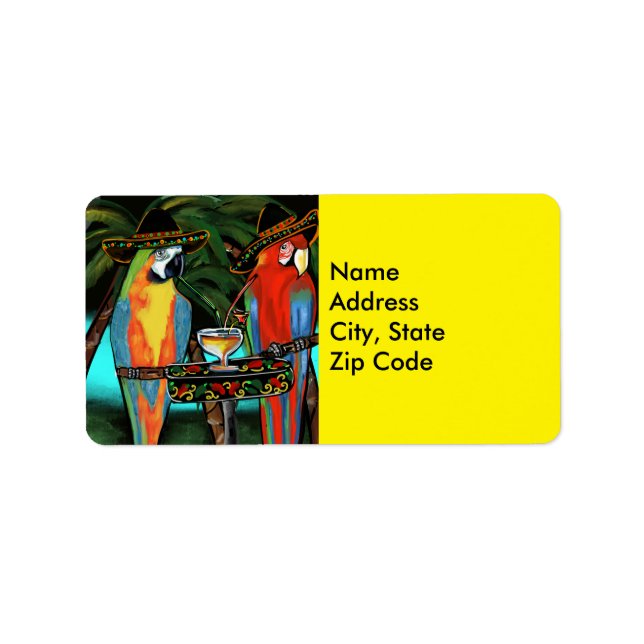 Party Parrots Adressaufkleber (Vorne)