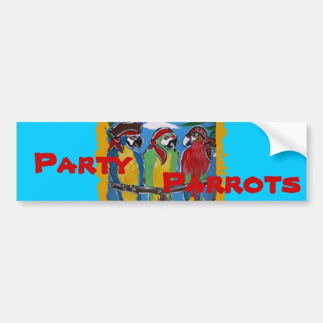 Party Parrots Autoaufkleber (Vorne)
