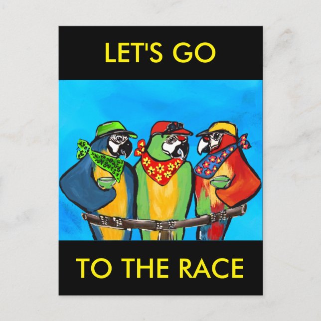 PARTY PARROTS EINLADUNGSPOSTKARTE (Vorderseite)