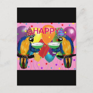 Party Parrots Einladungspostkarte