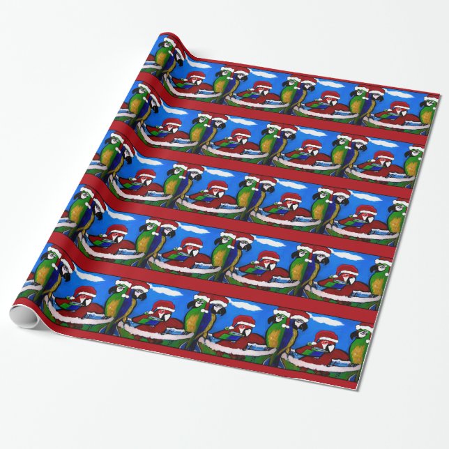 PARTY PARROTS GESCHENKPAPIER (Ungerollt)