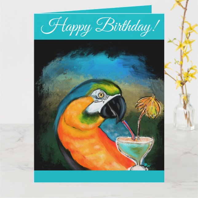 Party Parrots Karte (Gelbe Blume)