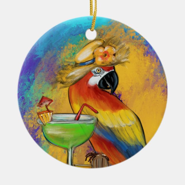 Party Parrots Keramik Ornament (Vorne)