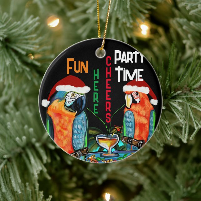 PARTY PARROTS KERAMIK ORNAMENT (Baum)