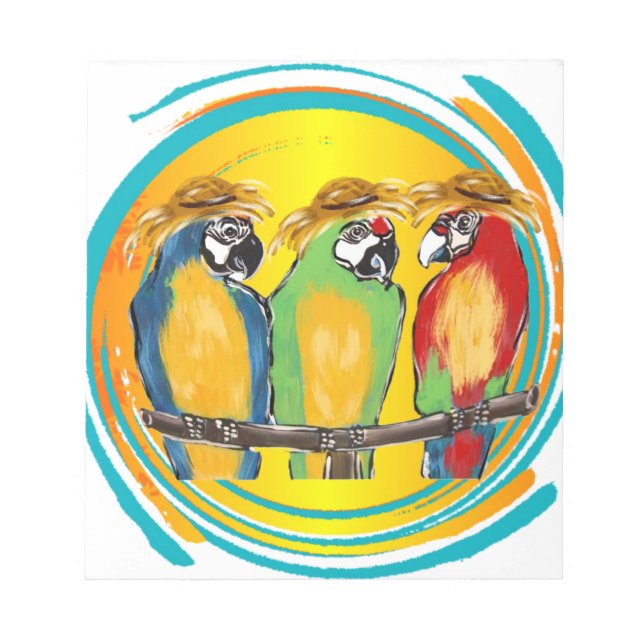 PARTY PARROTS NOTIZBLOCK (Vorderseite)
