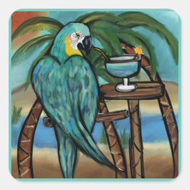 Party Parrots Quadratischer Aufkleber