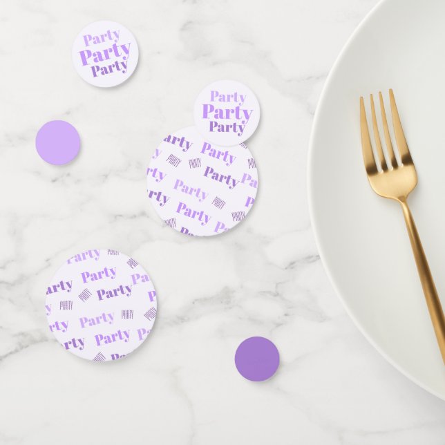 Party Party Party Typografie Schattierungen Lila Konfetti (Gruppe)